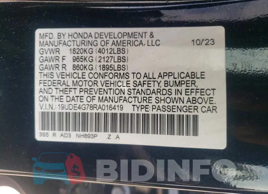 19UDE4G78RA016419 Photo# 12