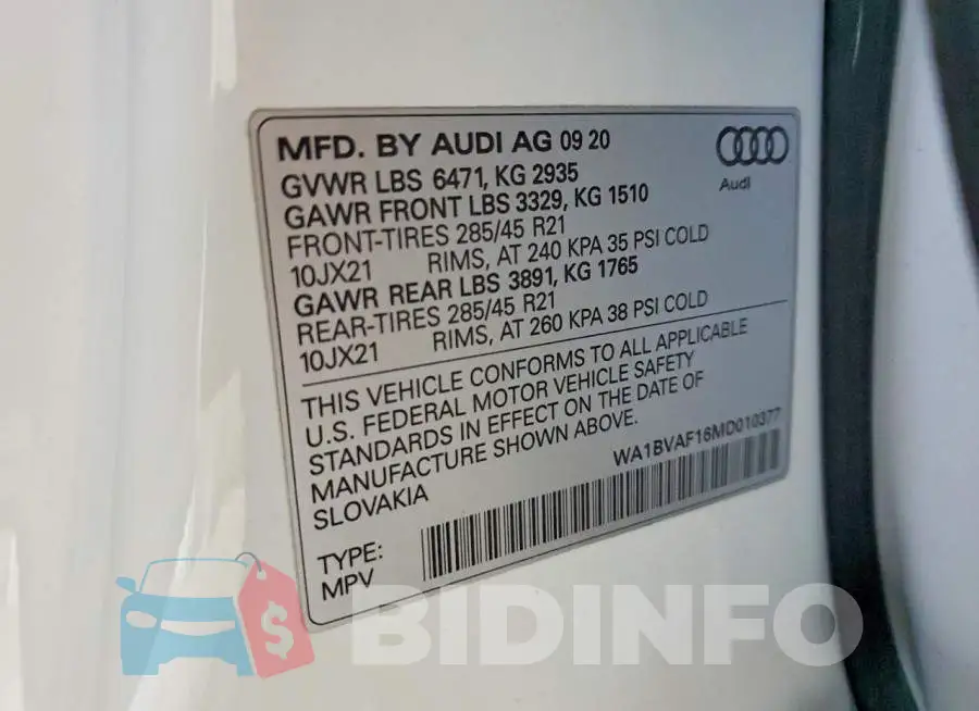 WA1BVAF16MD010377 Photo# 14
