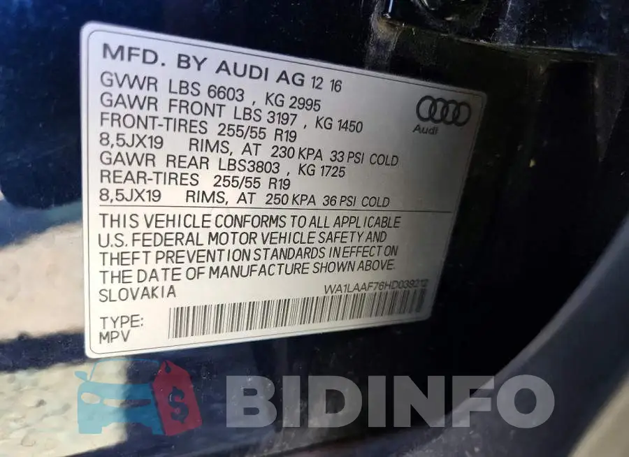 WA1LAAF76HD039212 Photo# 14