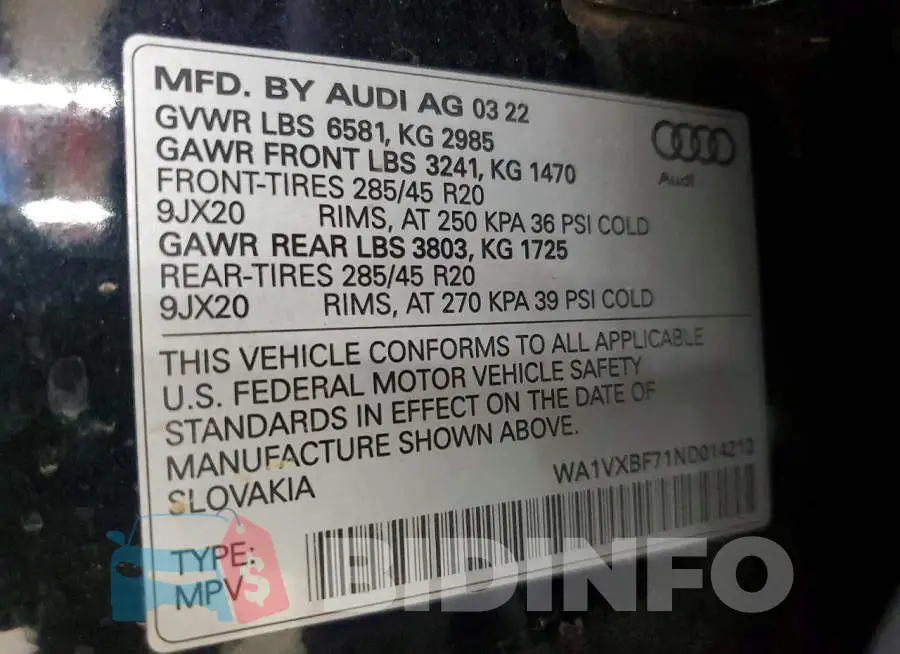 WA1VXBF71ND014212 Photo# 12