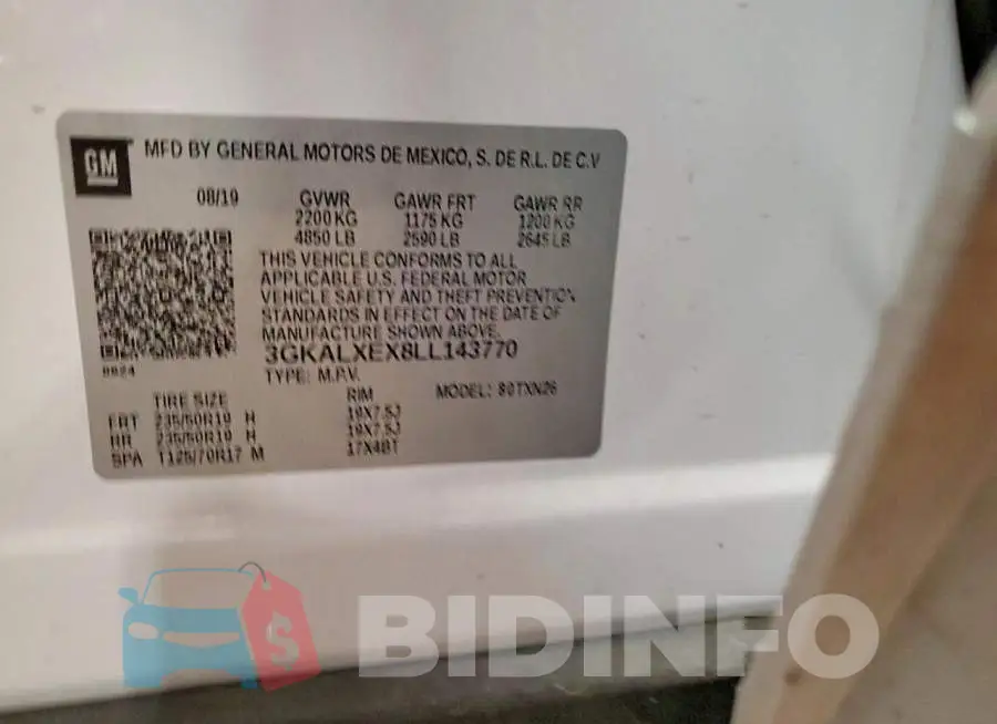 3GKALXEX8LL143770 Photo# 14