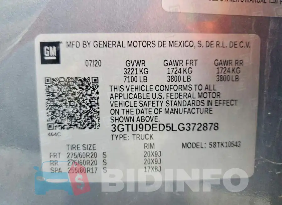 3GTU9DED5LG372878 Photo# 13