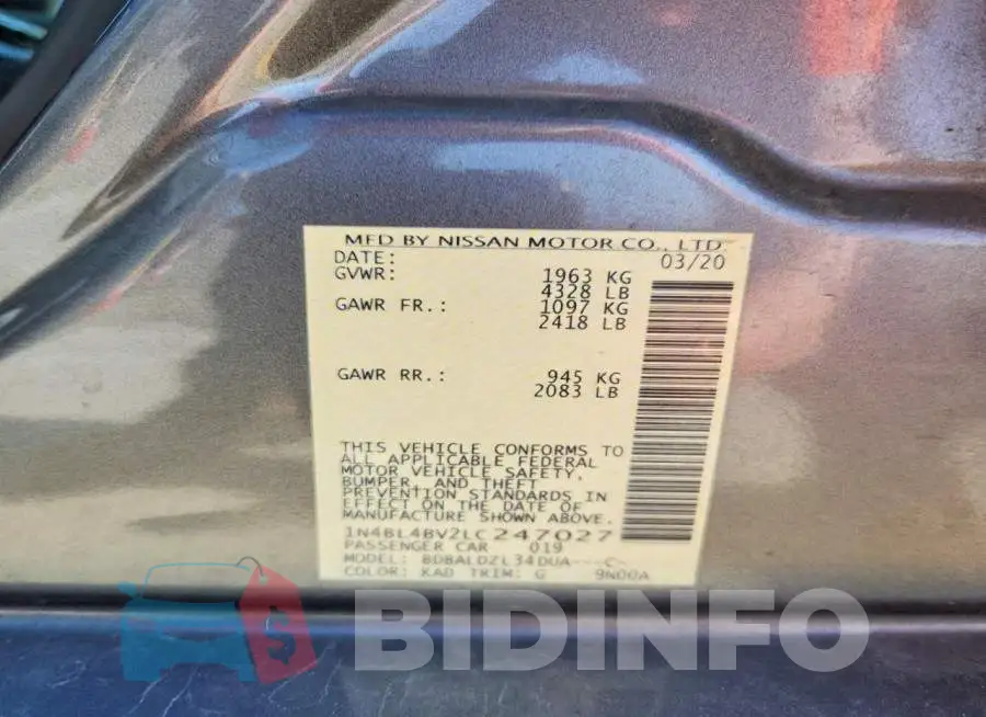 1N4BL4BV2LC247027 Photo# 12