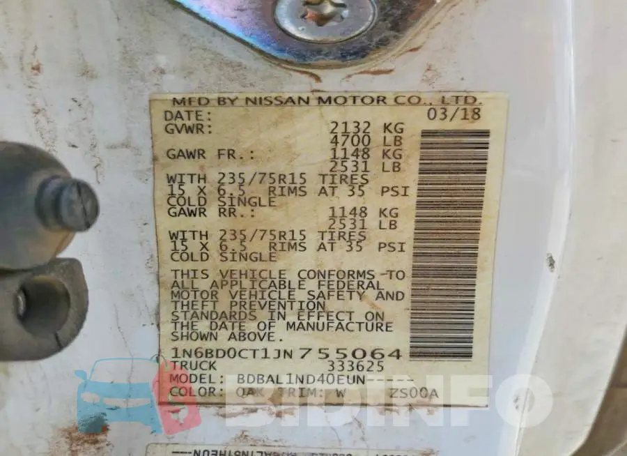 1N6BD0CT1JN755064 Photo# 12
