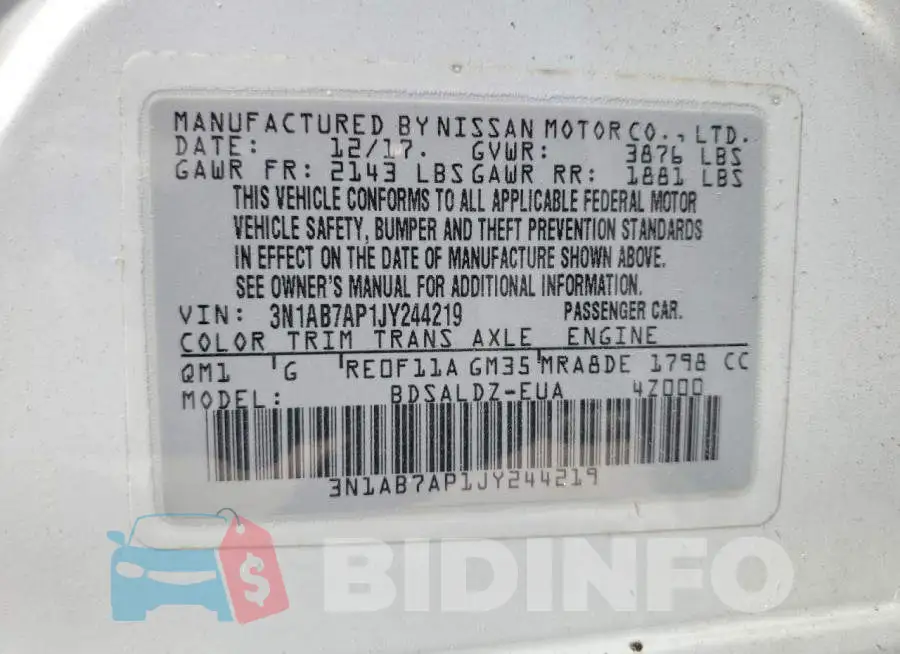 3N1AB7AP1JY244219 Photo# 13