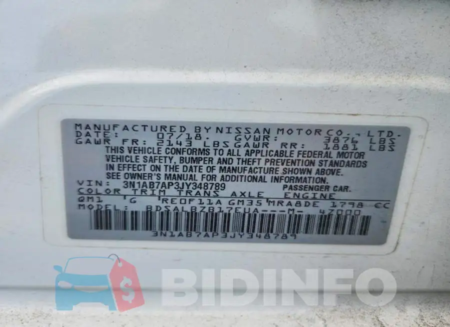 3N1AB7AP3JY348789 Photo# 13
