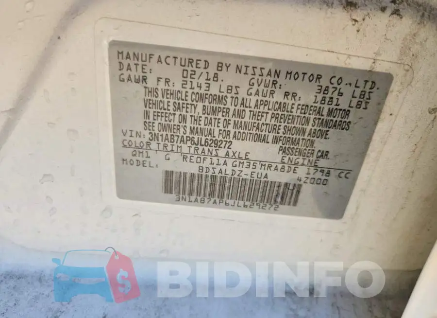 3N1AB7AP6JL629272 Photo# 12