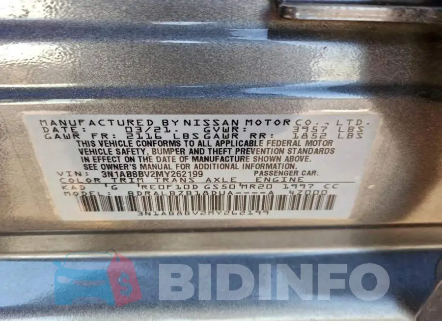 3N1AB8BV2MY262199 Photo# 12