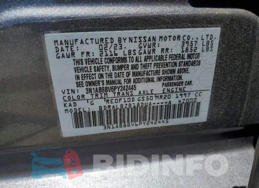 3N1AB8BV6PY242445 Photo# 12