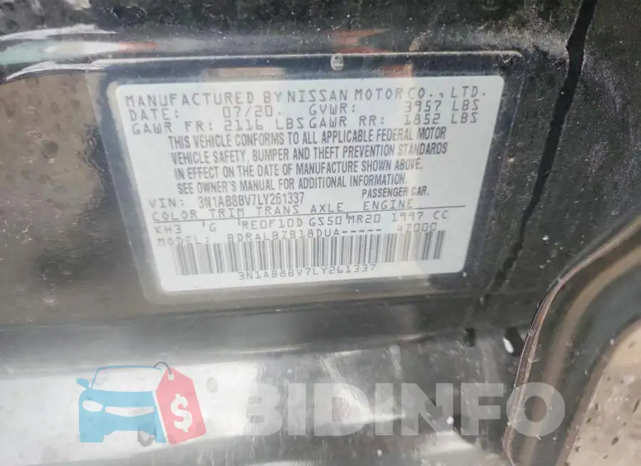 3N1AB8BV7LY261337 Photo# 12