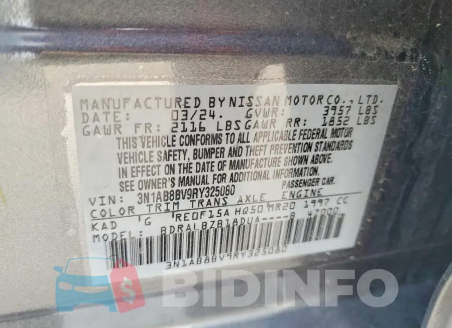 3N1AB8BV9RY325080 Photo# 12