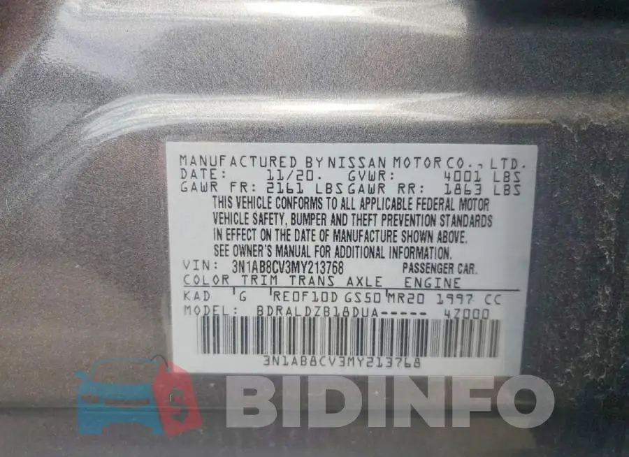 3N1AB8CV3MY213768 Photo# 12