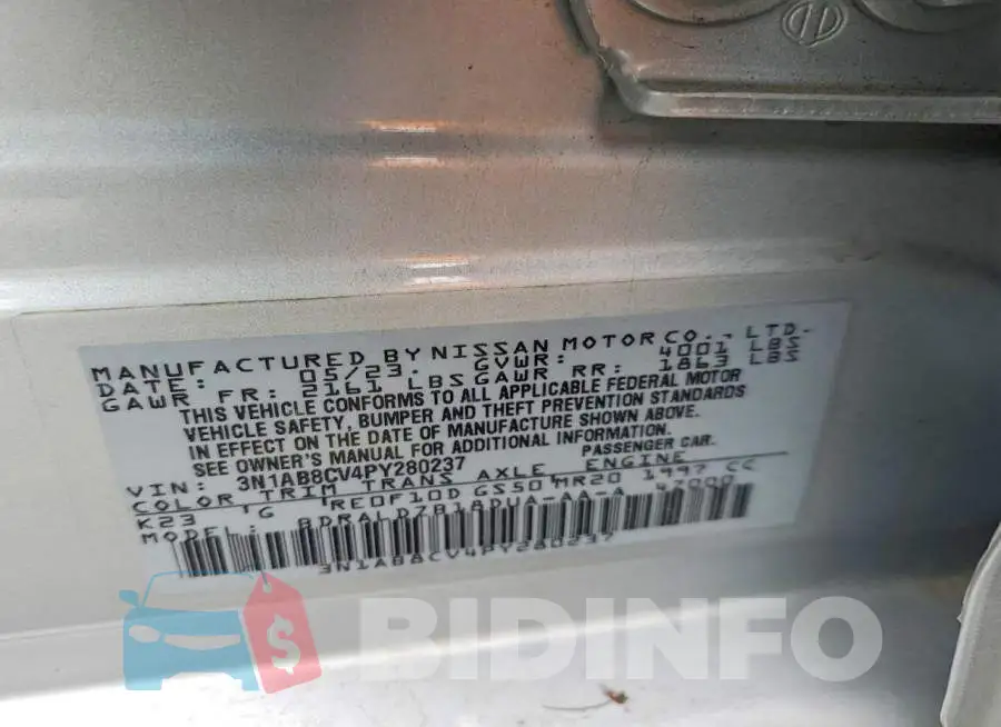 3N1AB8CV4PY280237 Photo# 12