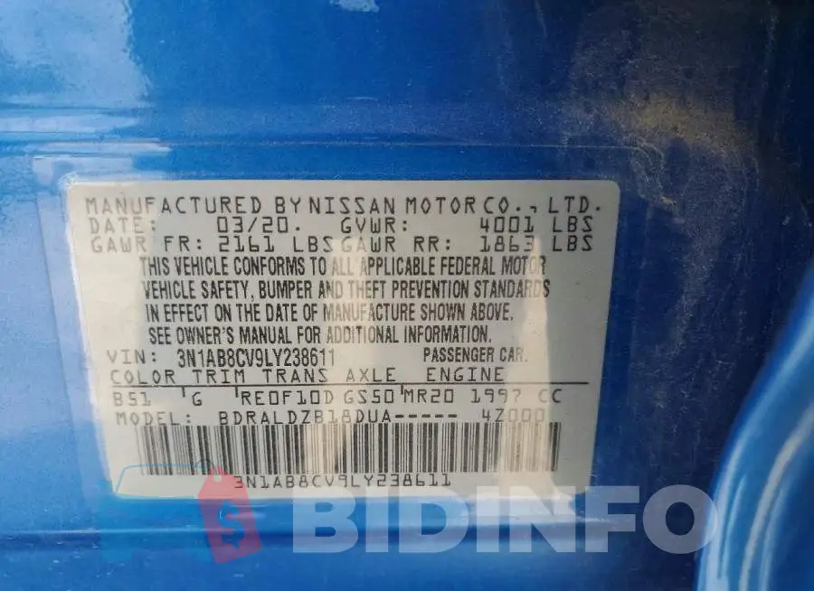 3N1AB8CV9LY238611 Photo# 12