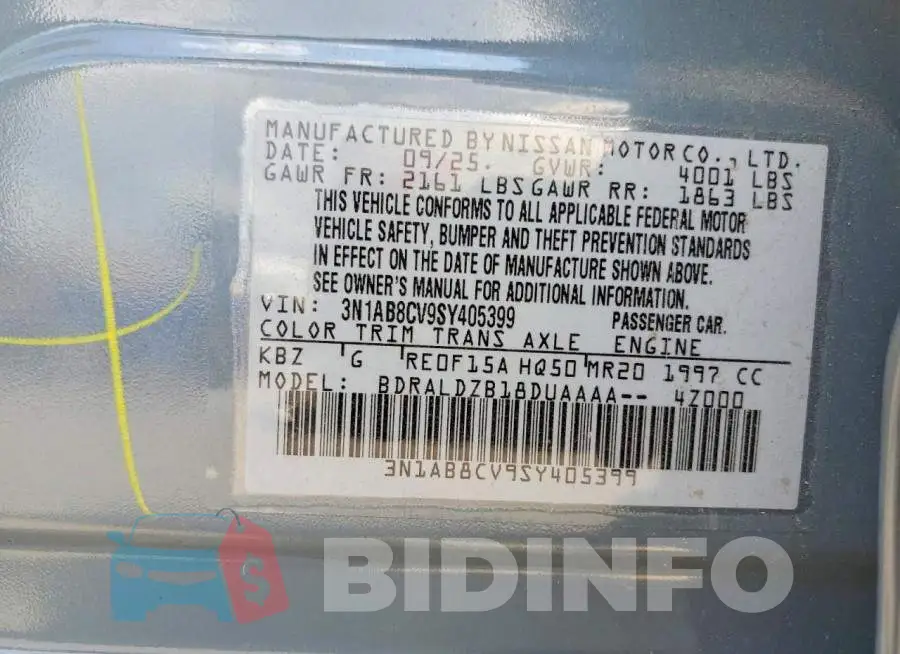 3N1AB8CV9SY405399 Photo# 12