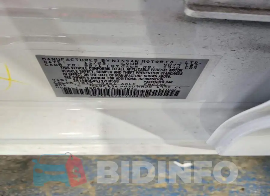 3N1AB9CV5TY208558 Photo# 13