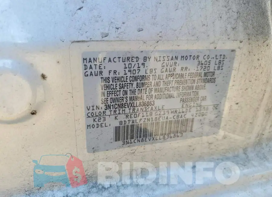 3N1CN8EVXLL836863 Photo# 12