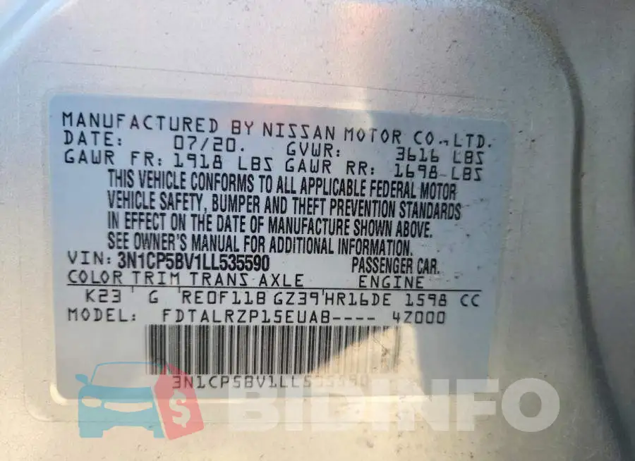 3N1CP5BV1LL535590 Photo# 13