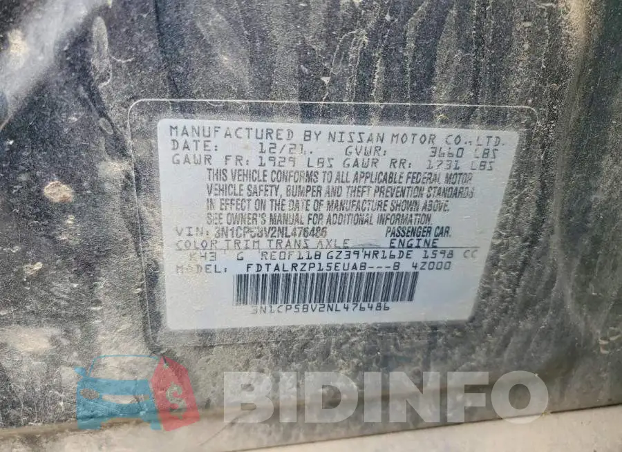 3N1CP5BV2NL476486 Photo# 13