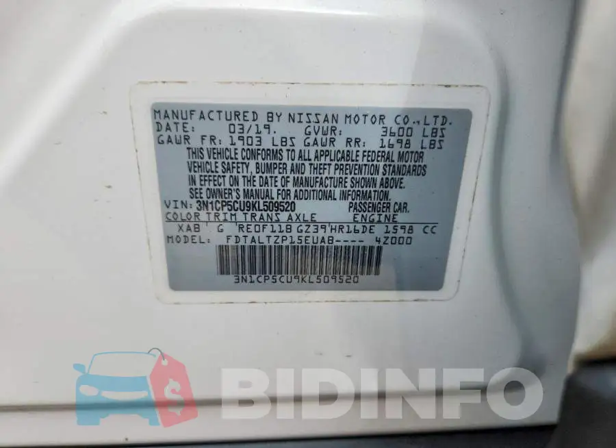 3N1CP5CU9KL509520 Photo# 14