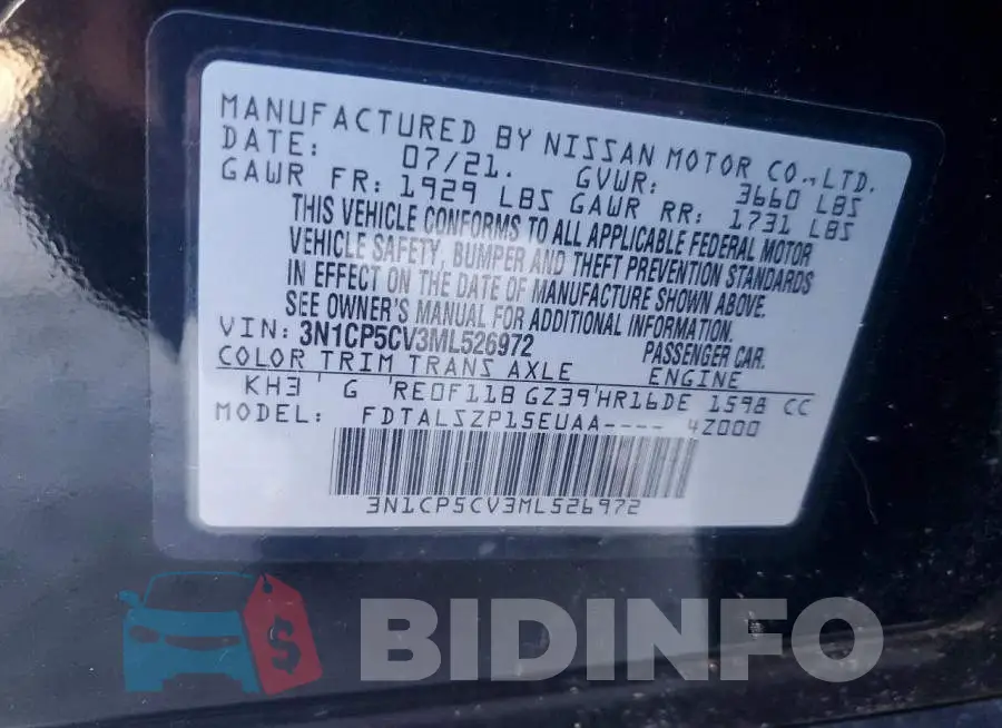 3N1CP5CV3ML526972 Photo# 12