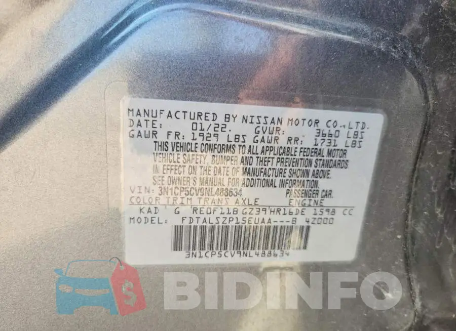 3N1CP5CV9NL488634 Photo# 12