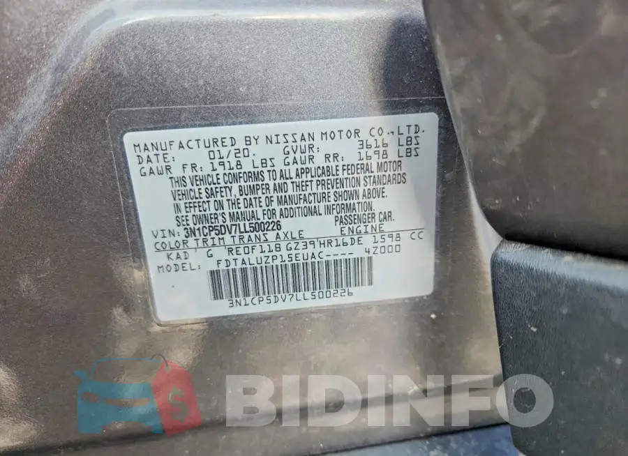 3N1CP5DV7LL500226 Photo# 12