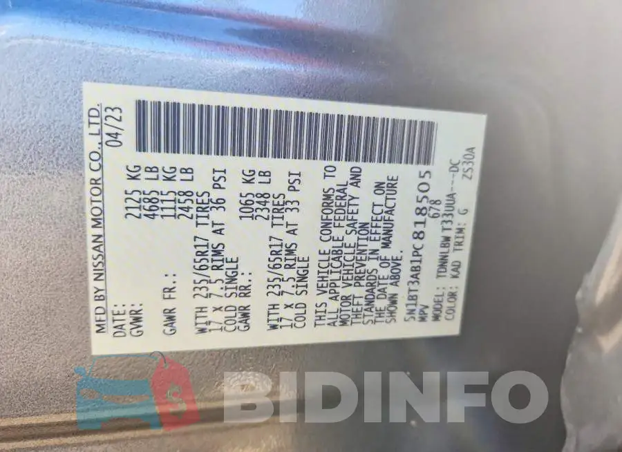 5N1BT3AB1PC818505 Photo# 12