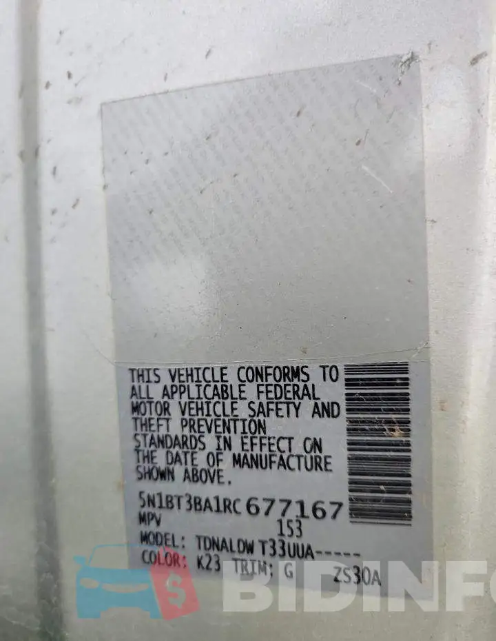 5N1BT3BA1RC677167 Photo# 12
