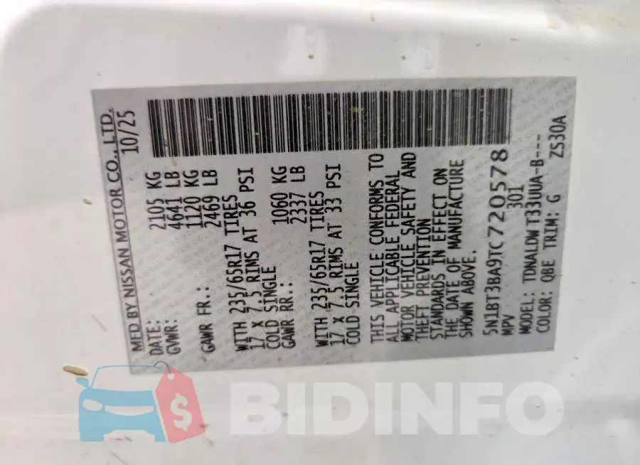 5N1BT3BA9TC720578 Photo# 13