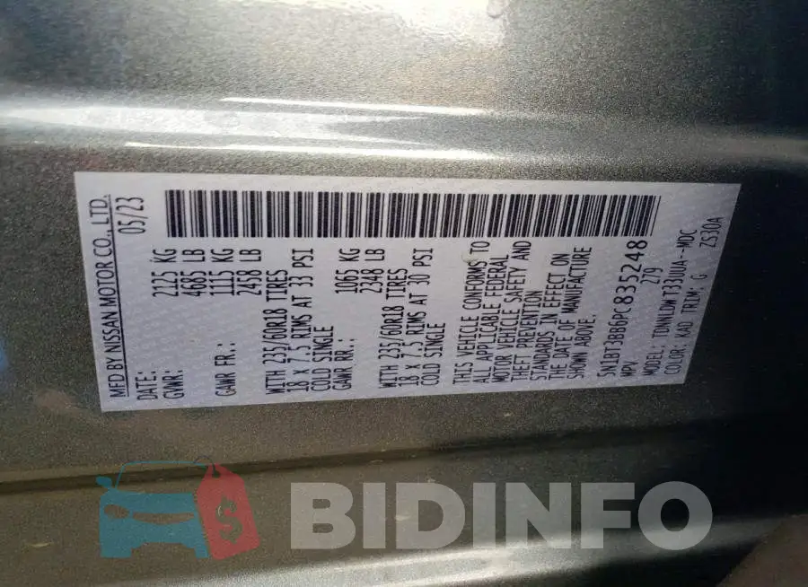 5N1BT3BB6PC835248 Photo# 12