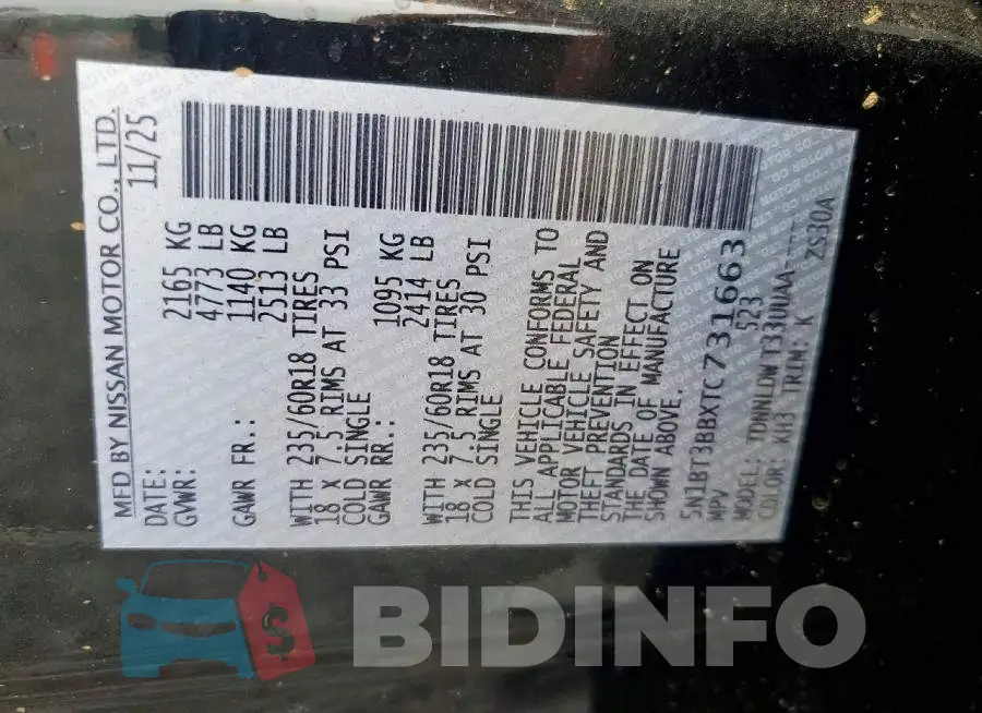 5N1BT3BBXTC731663 Photo# 14