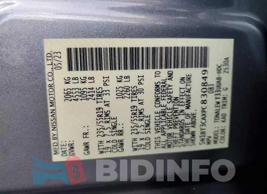 5N1BT3CAXPC830849 Photo# 13