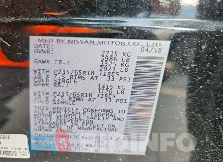 5N1DR2MM0JC656517 Photo# 13