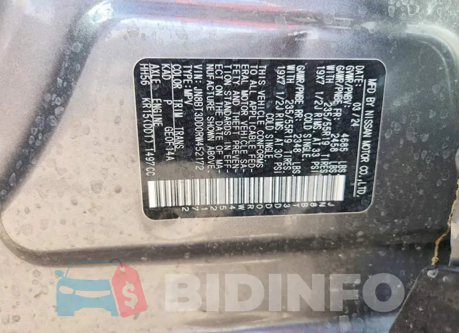 JN8BT3DD0RW452172 Photo# 13
