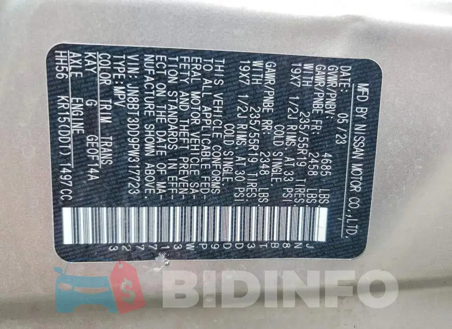 JN8BT3DD9PW317723 Photo# 13