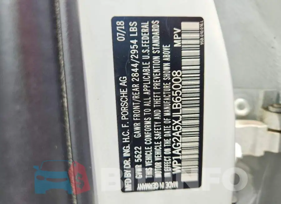 WP1AG2A5XJLB65008 Photo# 13