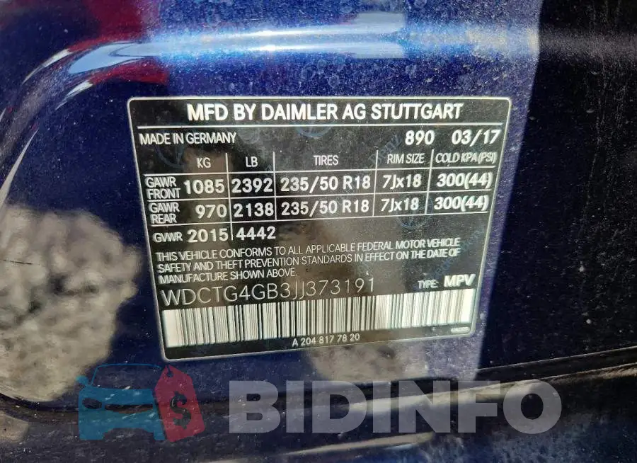 WDCTG4GB3JJ373191 Photo# 13