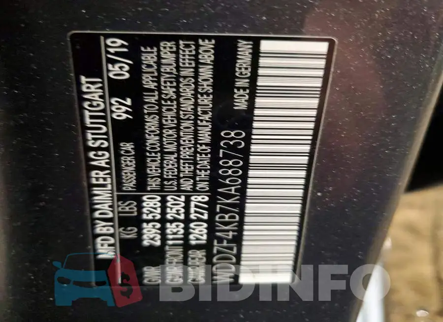 WDDZF4KB7KA688738 Photo# 13