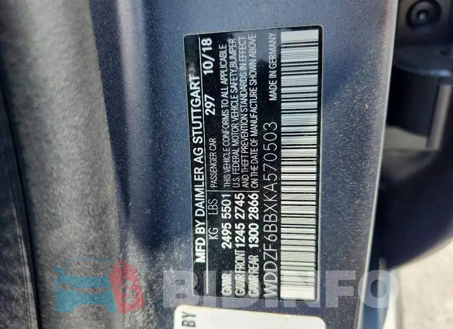 WDDZF6BBXKA570503 Photo# 13