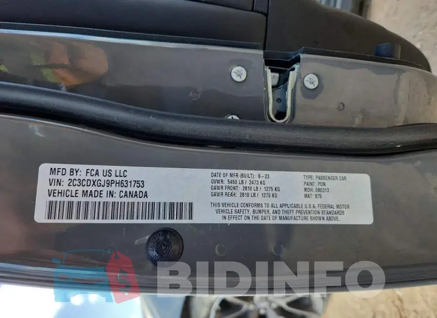 2C3CDXGJ9PH631753 Photo# 12