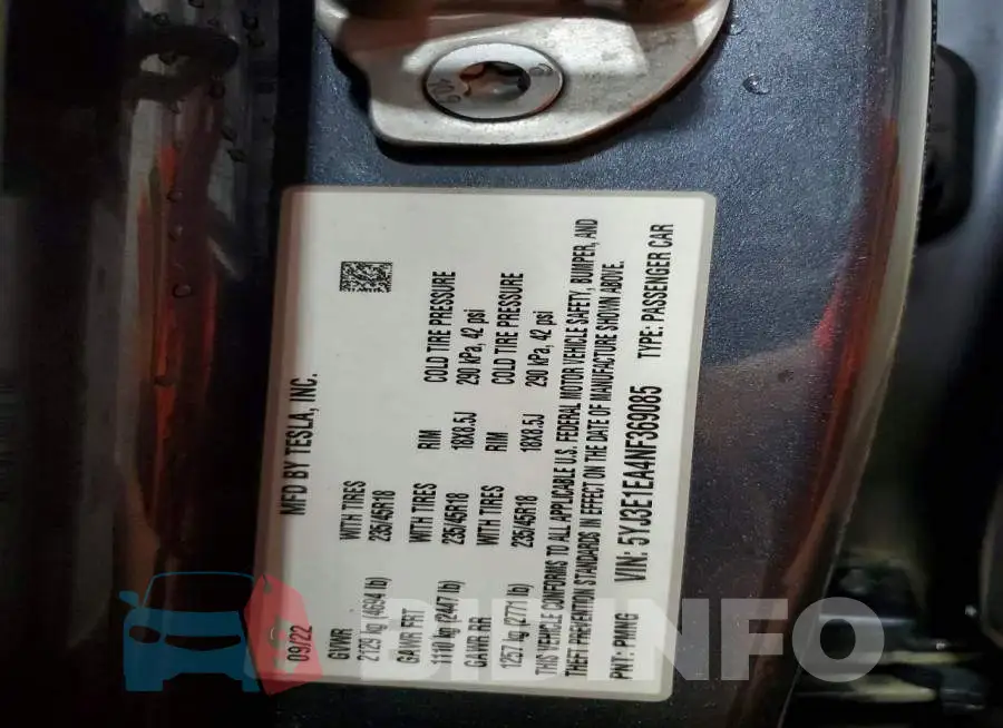 5YJ3E1EA4NF369085 Photo# 13