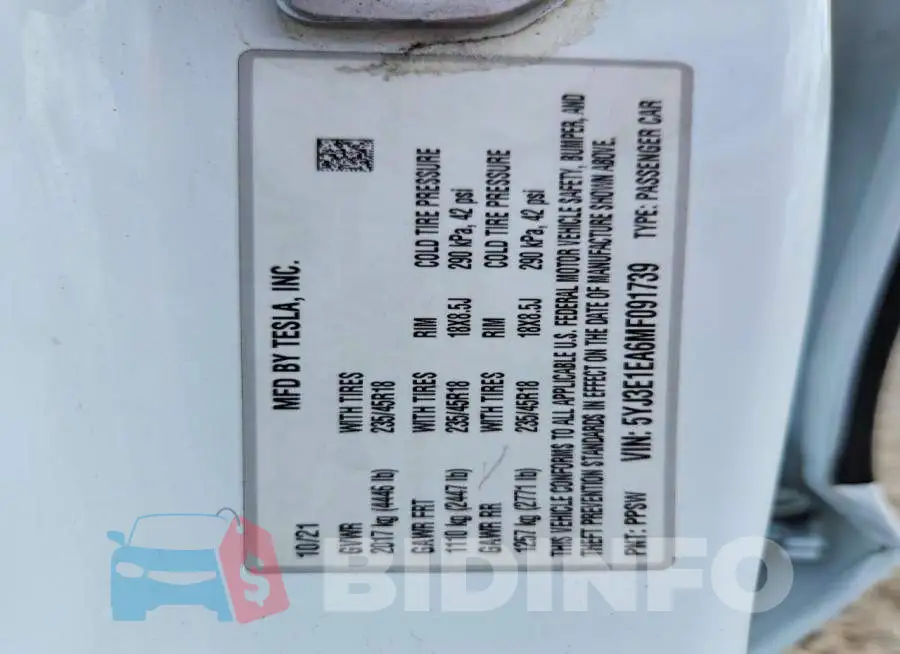 5YJ3E1EA6MF091739 Photo# 13