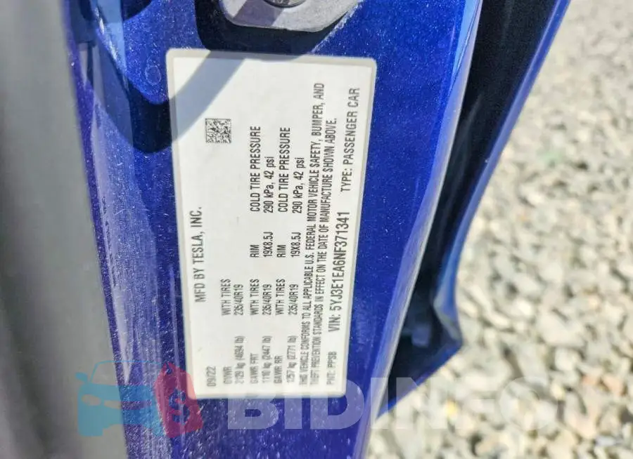 5YJ3E1EA6NF371341 Photo# 12