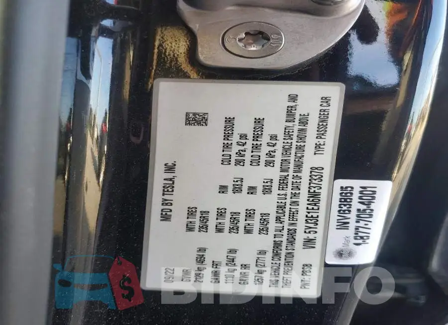 5YJ3E1EA6NF373378 Photo# 12