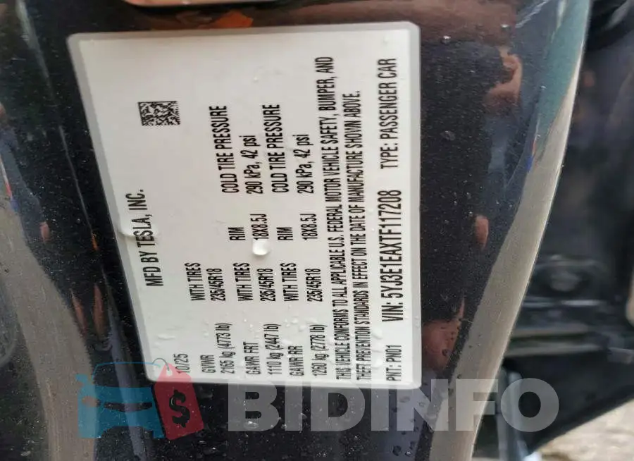 5YJ3E1EAXTF117208 Photo# 12