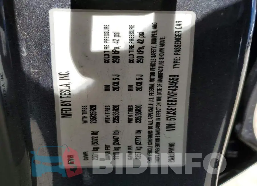 5YJ3E1EB7KF434659 Photo# 12