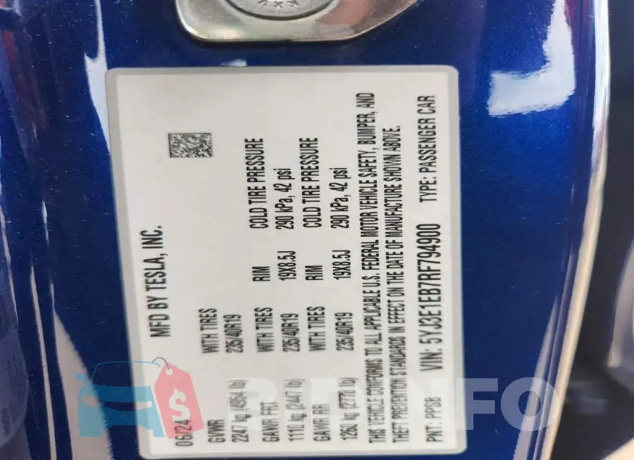 5YJ3E1EB7RF794900 Photo# 12