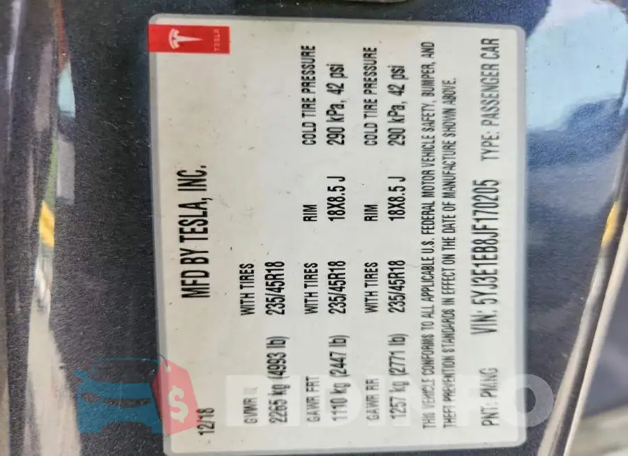 5YJ3E1EB8JF170205 Photo# 12