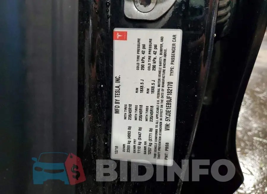 5YJ3E1EB9JF182170 Photo# 12